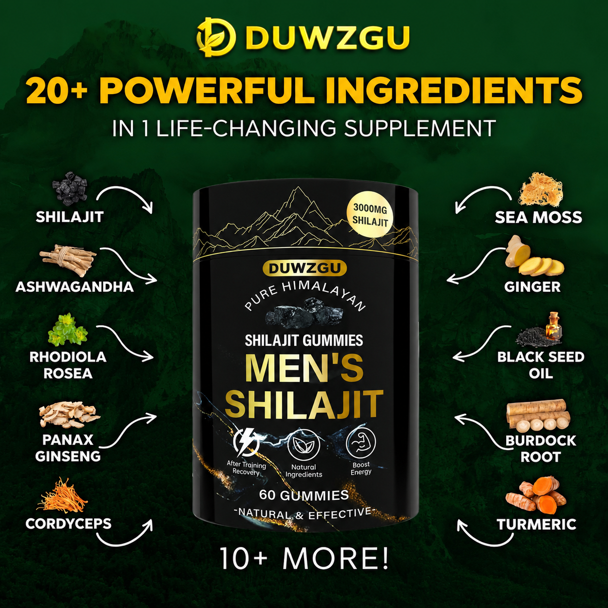 DUWZGU Men's Shilajit Gummies